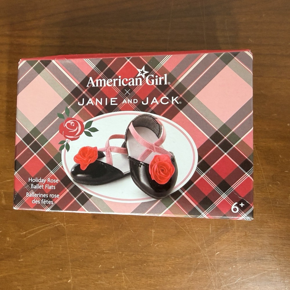 American Girl Janie and Jack Holiday Rose Ballet Flats for 18 inch Dolls NEW